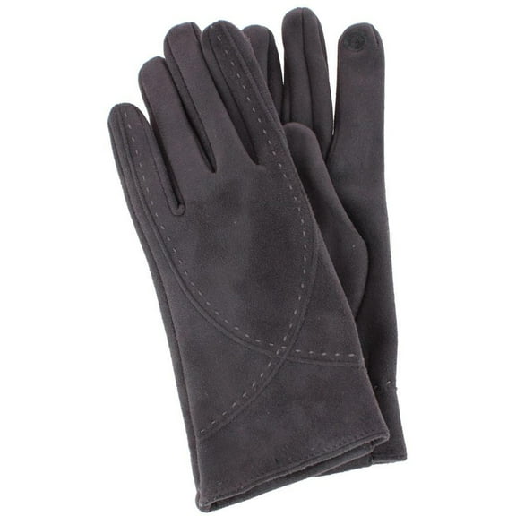 Women's isotoner Shortie Stretch Microsuede Touchscreen Gloves Color: Ash Size: L-XL
