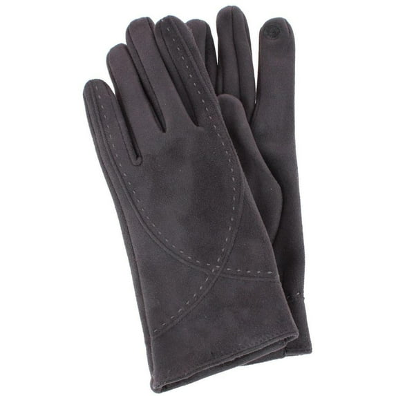 Women's isotoner Shortie Stretch Microsuede Touchscreen Gloves Color: Ash Size: S-M
