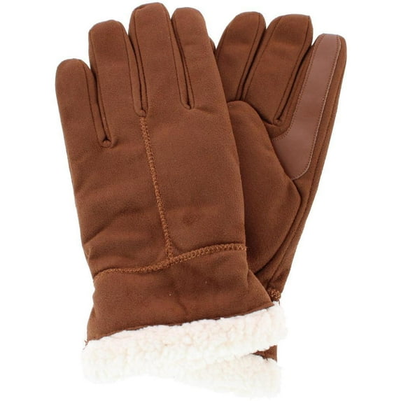 Women's isotoner SmartDri Microsuede Stitched Touchscreen Gloves Color: Cognac Size: L-XL