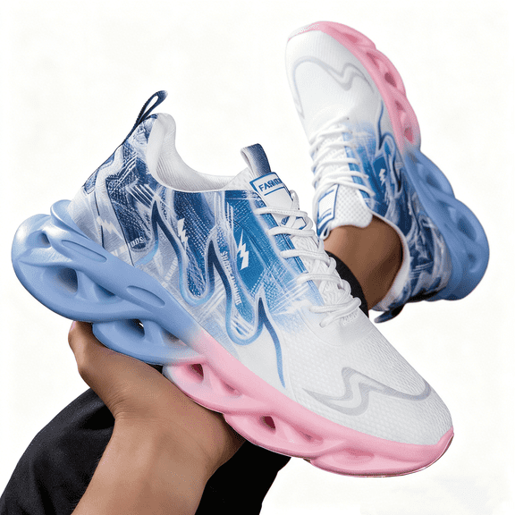 Women's lightweight breathable sneakers stability support breathable mesh lightweight sneaker with lace-up and slip-on design, comfortable fabric insole and MD sole for all-season outdoor activities