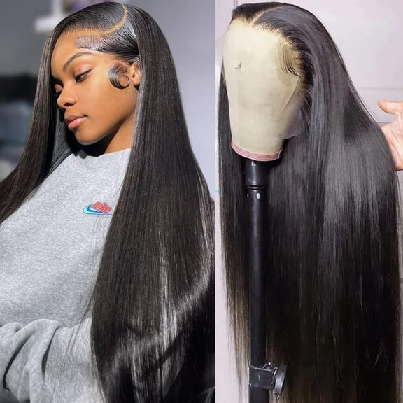 Women's long layered wig, natural wave wig, human hair side parting, heat resistant, lightweight, tangle free, suitable for daily use and clothing