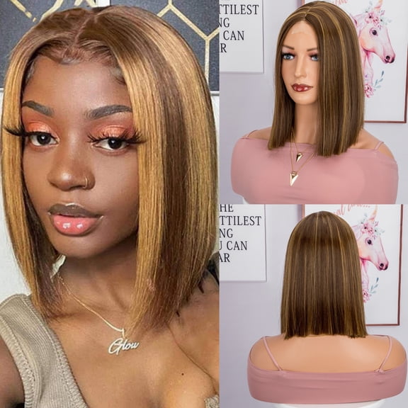 Women's long layered wig, natural wave wig, human hair side parting, heat resistant, lightweight, tangle free, suitable for daily use and clothing