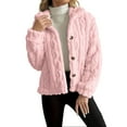 thumbnail image 1 of Women's long-sleeved comfortable and warm wool bed Coat with zipper stand collar, plus size, 1 of 7