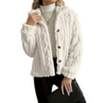 thumbnail image 1 of Women's long-sleeved comfortable and warm wool bed Coat with zipper stand collar, plus size, 1 of 7