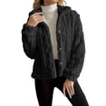 thumbnail image 1 of Women's long-sleeved comfortable and warm wool bed Coat with zipper stand collar, plus size, 1 of 7