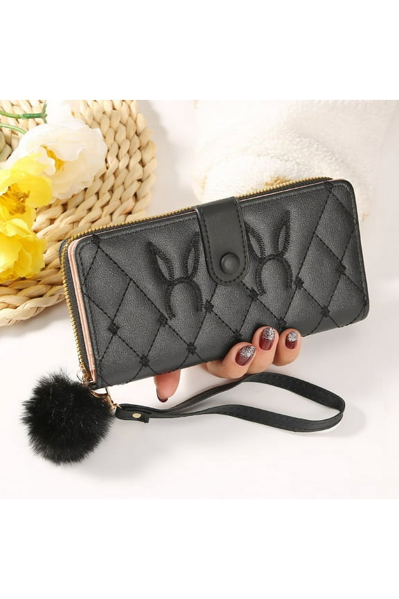 Women's long wallet buckle zipper multi-card capacity ringer simple student clutch bag female coin purse card holder