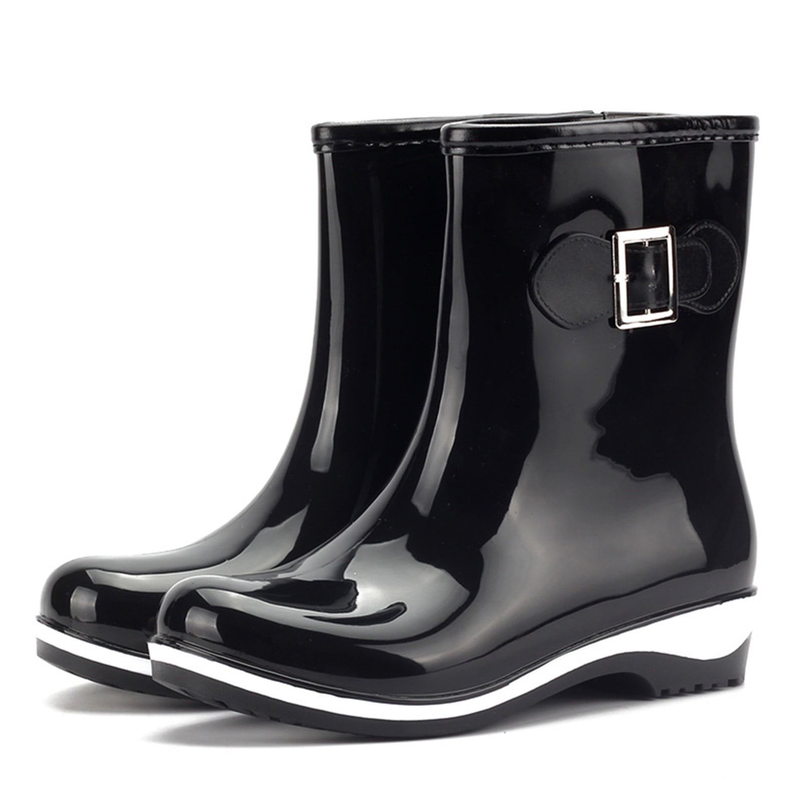 Women's low Calf Rain Cute Bow Boots Waterproof Fashion Garden Shoes Anti-slipping Rainboots For Women Comfortable Insole Light Rain Shoes