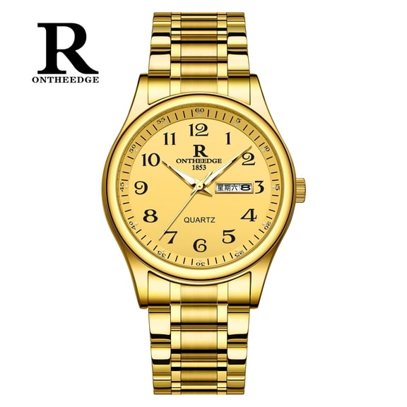 Women's and men's quartz watches, waterproof watches for middle-aged and elderly people, luminous large dial quartz watches with large numbers, men's and women's wristwatches
