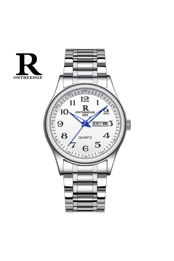 Women's and men's quartz watches, waterproof watches for middle-aged and elderly people, luminous large dial quartz watches with large numbers, men's and women's wristwatches