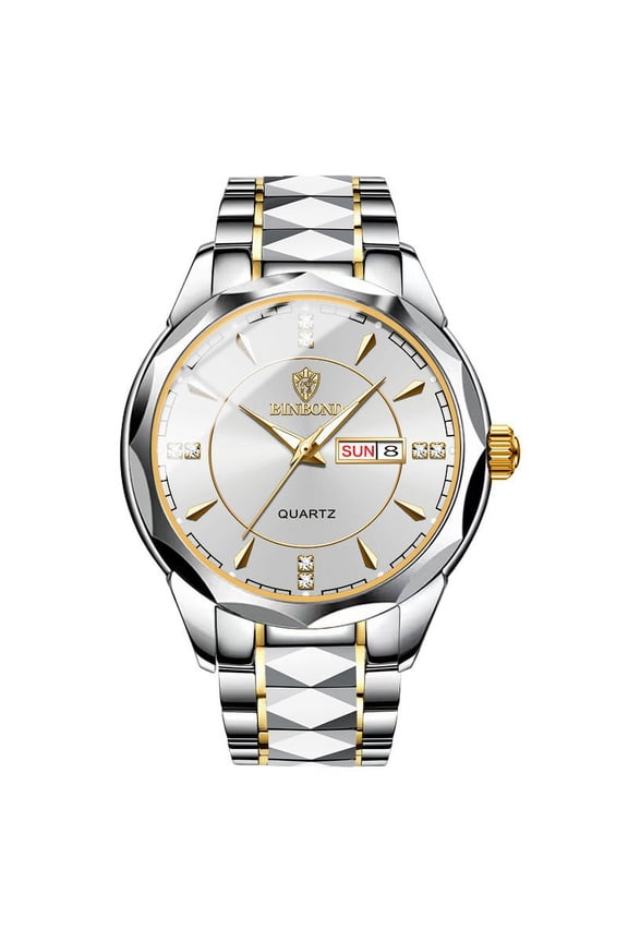 Women's and men's watches, new quartz wristwatches, trendy men's watches, waterproof tungsten steel calendar watches, stylish watches for men and women