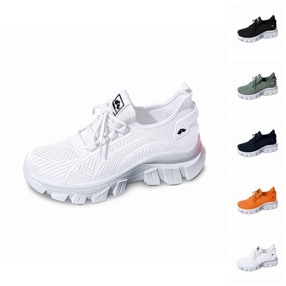 Women's mesh Breathable Sneakers Comfortable Casual Lace Up Platform Running Shoes Lightweight Non Walking Shoes With Design Thick Sole Versatile For Spring And Summer Wear