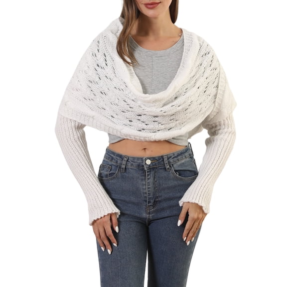 Women's multifunctional scarf with sleeves, knitted scarf, sweater shawl with sleeves knitted scarf