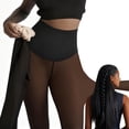 thumbnail image 1 of Women's Fleece Lined Tights Winter Warm Stockings Fake Translucent Pantyhose Leggings Thick Thermal Pants (S, Brown), 1 of 6