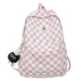 thumbnail image 1 of Women's new fashion checkered backpack casual school bag, 1 of 8