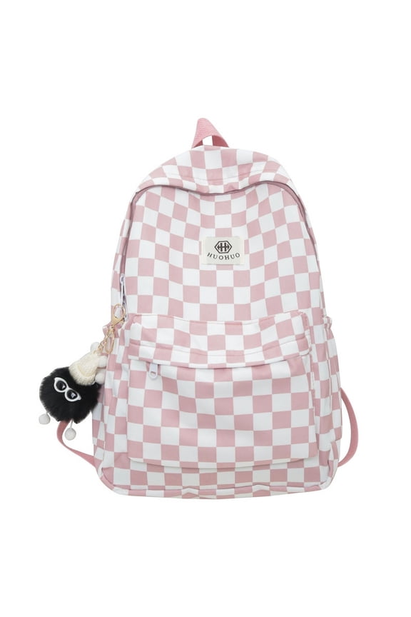 Women's new fashion checkered backpack casual school bag