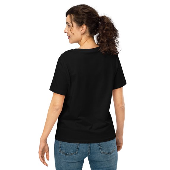 Women’s organic ribbed neck t-shirt (Black, S)