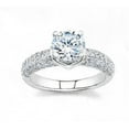 thumbnail image 1 of Women's pave diamond engagement ring 14 karat with 1 carat Natural Round White Sapphire and 0.60 carats G-VS2 diamonds, 1 of 6