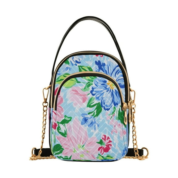 Women's personalized Crossbody Handbag Light Sky-blue Pattern