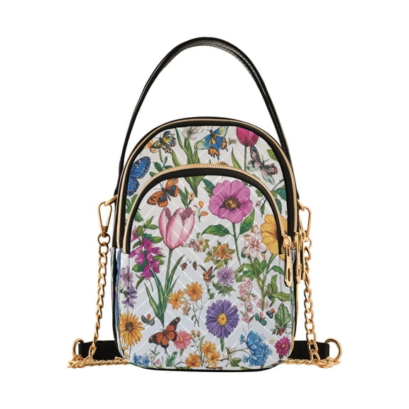 Women's personalized Crossbody Handbag Roses in Bright Colors