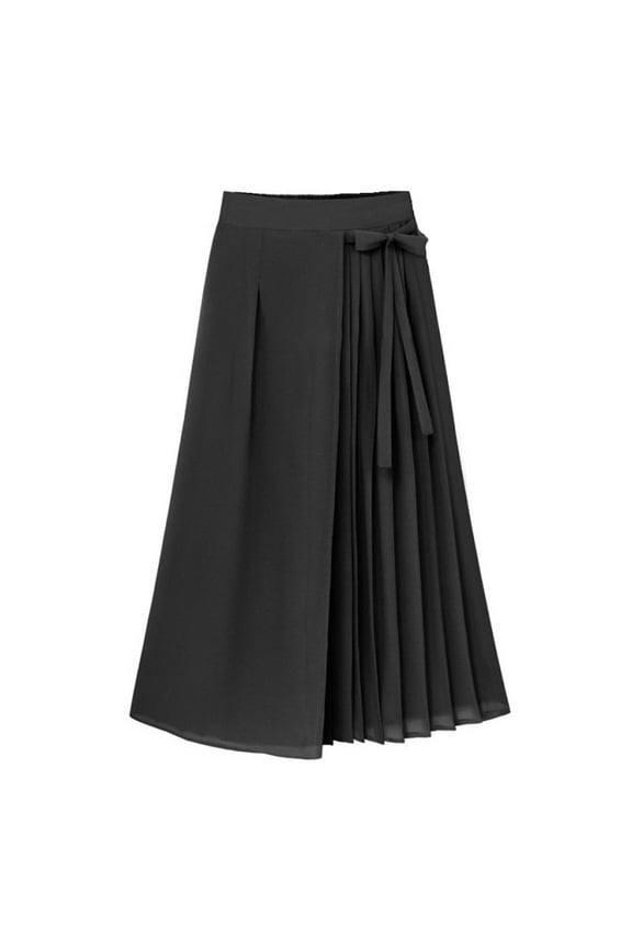 Women's pleated chiffon trousers large size elastic waist casual pants pant skirt
