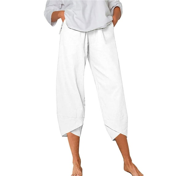 Women's plus Tights for Women x Pants plus for Women Casual Summer Elastic High Waist Linen Pants Yoga Pants with Pockets for Women plus Straight Leg Wide Leg Cropped Pants Comfy Pants for Women p