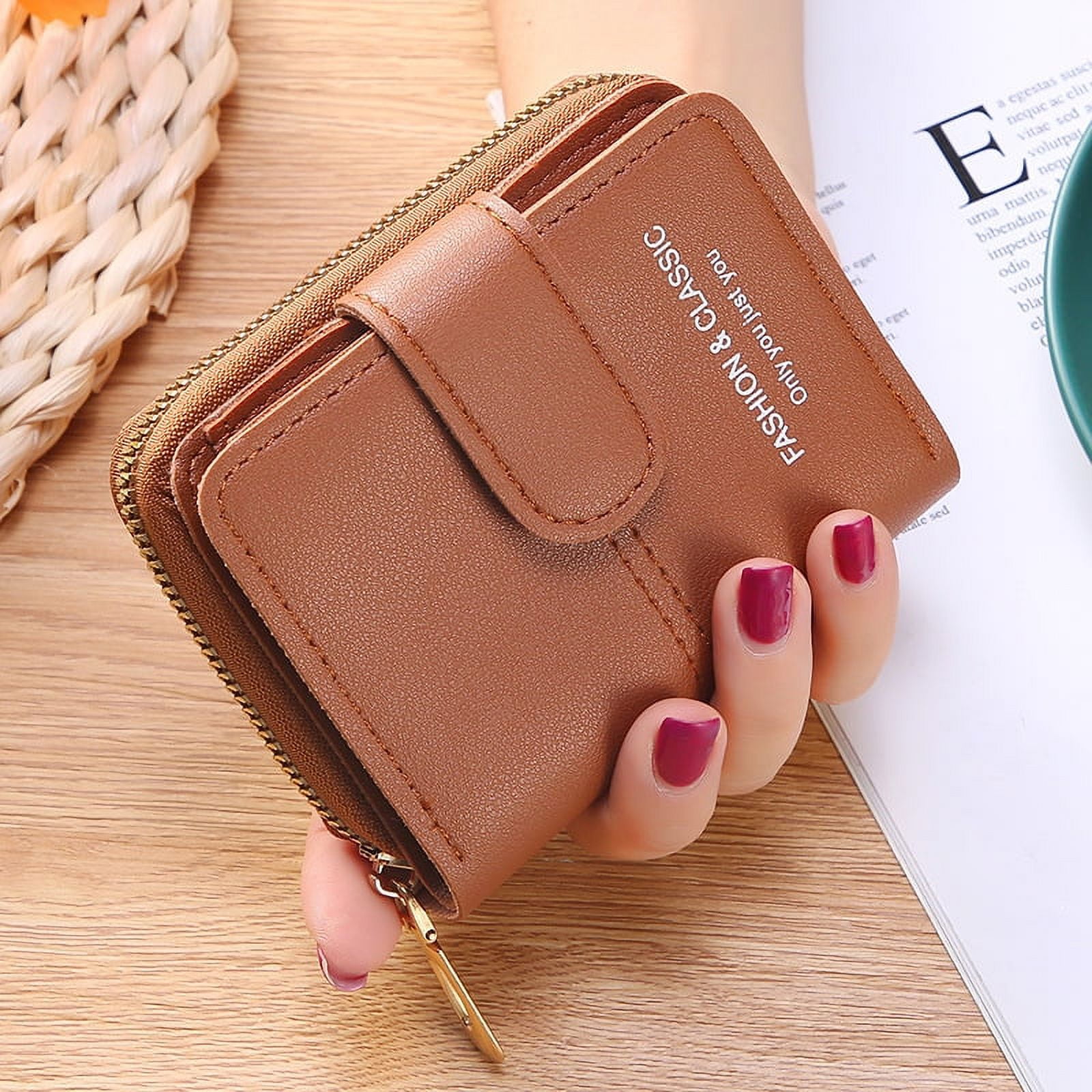 Women's purse short mini small wallet ladies zipper coin purse leather  wallet card bag clutch bag