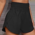thumbnail image 1 of Women's quick drying running shorts, fitness layer sports shorts ，Shorts, high waisted, elastic, loose fit, sports and casual, women's shorts, 1 of 3