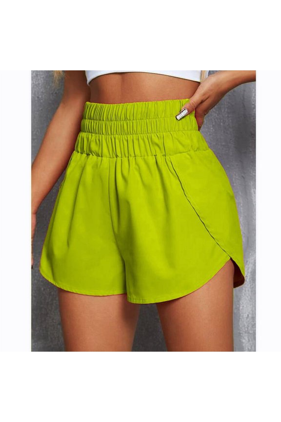 Women's quick drying running shorts, fitness layer sports shorts ,Shorts, high waisted, elastic, loose fit, sports and casual, women's shorts