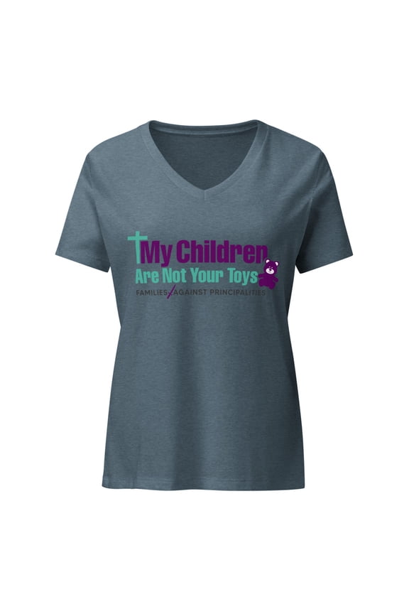 Women’s relaxed v-neck t-shirt (Heather Slate, L)