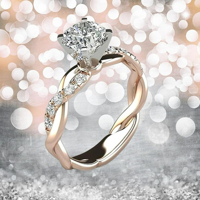 Women's ring, zircon sparkling diamond ring with beautiful romantic jewelry gift,Zirconia Decorative Flower Ring