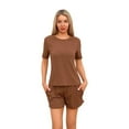 thumbnail image 1 of Women's round-neck pullover casual short-sleeved short pants pajama set, 1 of 6