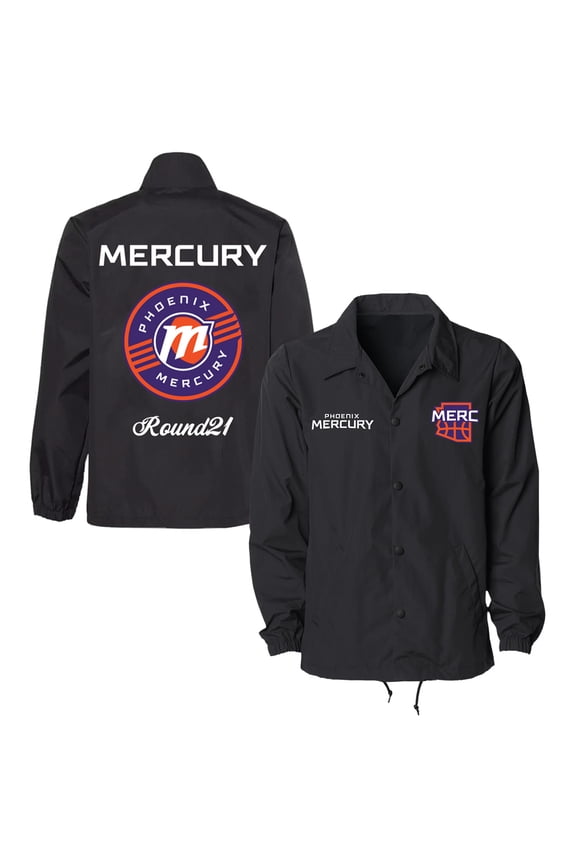 Women's round21 Black Phoenix Mercury Oversized Full-Snap Coaches Jacket