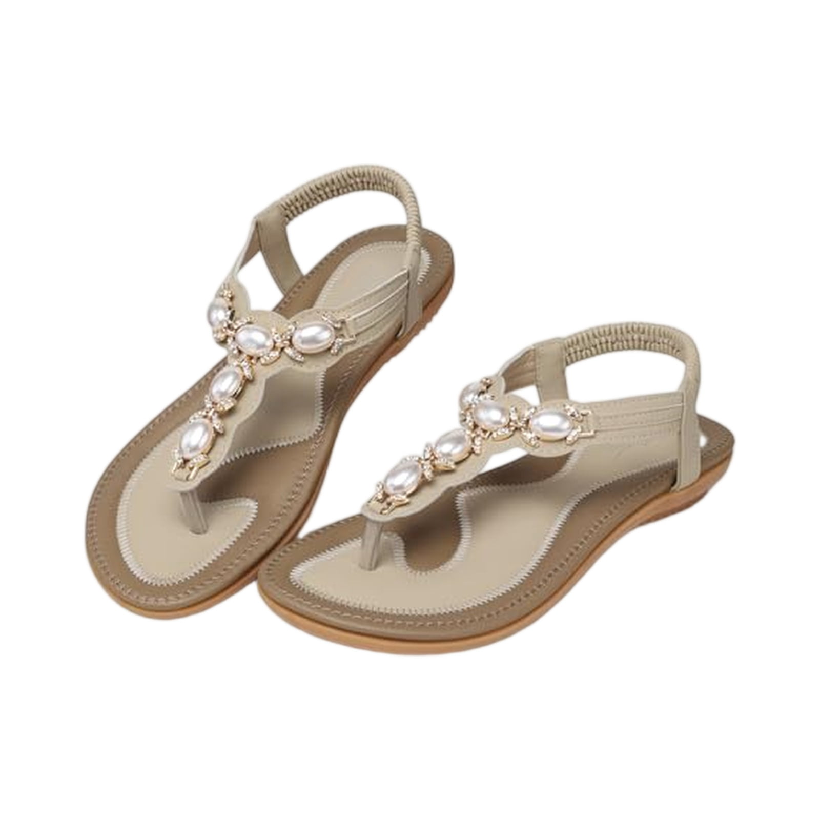 Women's sandals bohemian stylish flat design sandals women lightweight breathable and non-slip womens sandals perfect for summer beach walking vacation travel and daily casual outdoor wear,Brown 38