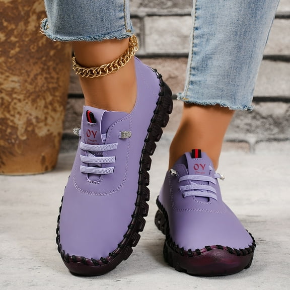 Women's shoes – Flexible Sole, Wide Width Flat Shoes for Casual Walking, Round Toe & Breathable