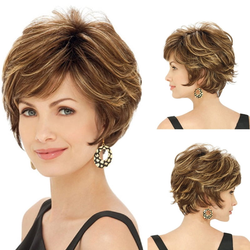 Women's short hair wig natural realistic fashion short hair wig set