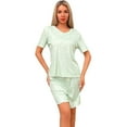 thumbnail image 1 of Women's short-sleeved short pants casual comfortable home set that can be worn outside, 1 of 4