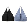 thumbnail image 1 of Women's shoulder bag, waterproof shopping lightweight work bag and handbag travel handbag-Black+Mist Blue, 1 of 5