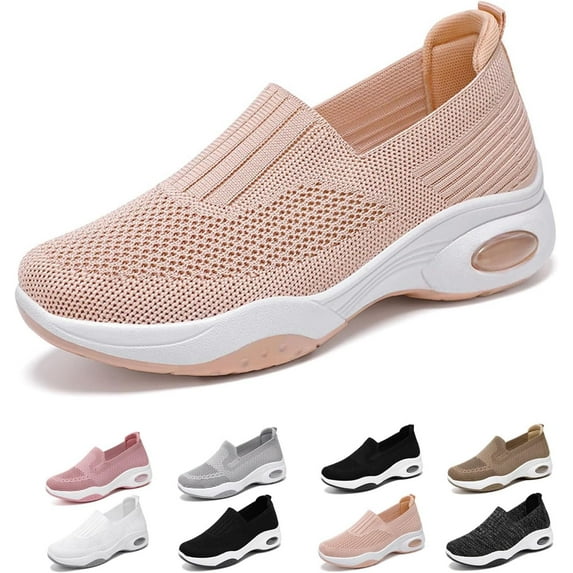 Women's slip-on orthopedic sports shoes with arch support low-top shoes wedge heel walking shoes
