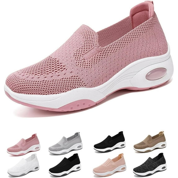 Women's slip-on orthopedic sports shoes with arch support low-top shoes wedge heel walking shoes