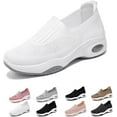 thumbnail image 1 of Women's slip-on orthopedic sports shoes with arch support low-top shoes wedge heel walking shoes, 1 of 10