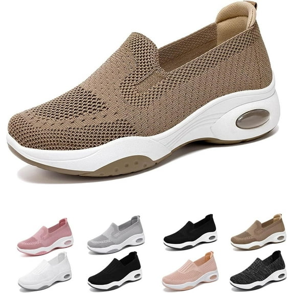 Women's slip-on orthopedic sports shoes with arch support low-top shoes wedge heel walking shoes