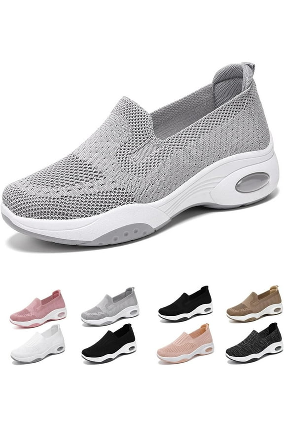 Women's slip-on orthopedic sports shoes with arch support low-top shoes wedge heel walking shoes