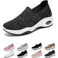 thumbnail image 1 of Women's slip-on orthopedic sports shoes with arch support low-top shoes wedge heel walking shoes, 1 of 9
