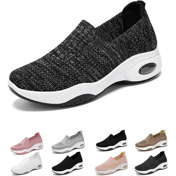 Women's slip-on orthopedic sports shoes with arch support low-top shoes wedge heel walking shoes