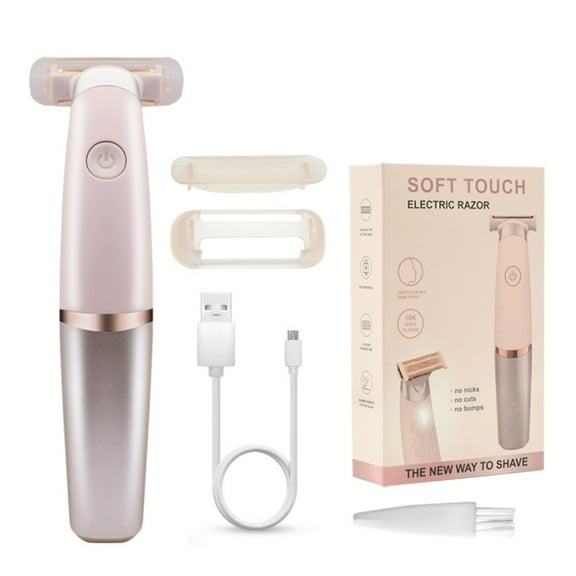 Women's small hair clippers are easy to carry, women's bikini trimmers, women's electric hair clippers, razors, wet/dry (rose gold color scheme)