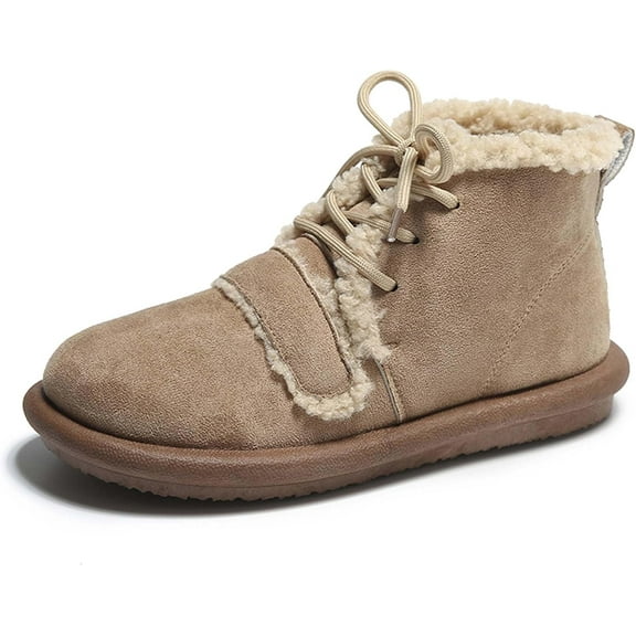 Women's snow boots lamb plush short boots thick soles plush insulation comfortable home indoor and outdoor cotton shoes winter