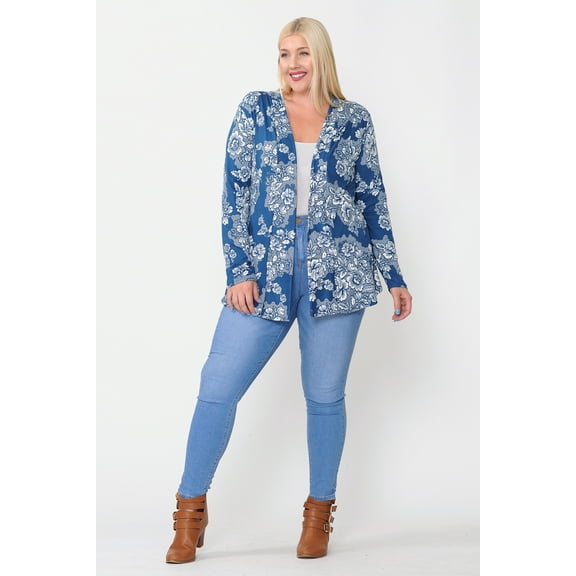 Women's soft Long Sleeve relaxed loose fit Neck Open Front Cardigan (S-4XL)