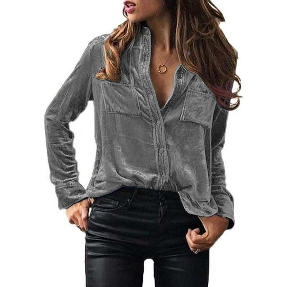 Women's solid color long sleeve shirt female spring and autumn fashion top shirt