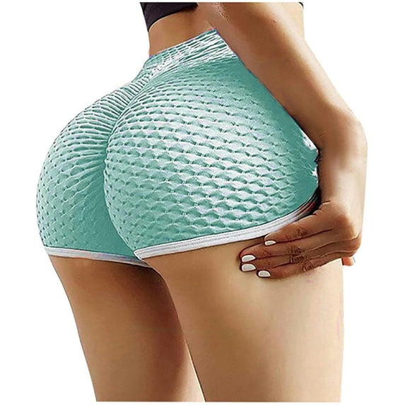 Women's solid color tight shorts in multiple colors and sizes - light blue - XL