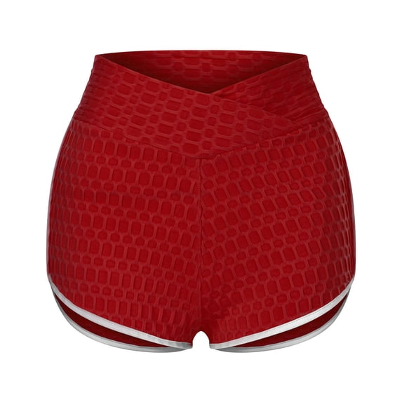 Women's solid color tight shorts in multiple colors and sizes - red - S